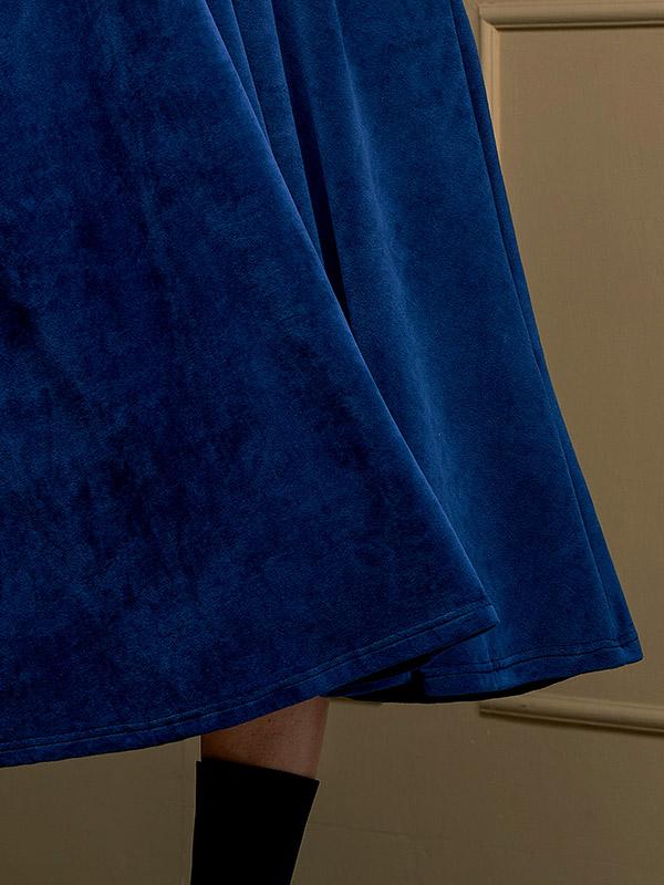 Lega medvilninė midi suknelė "Arielle Blue Velour"