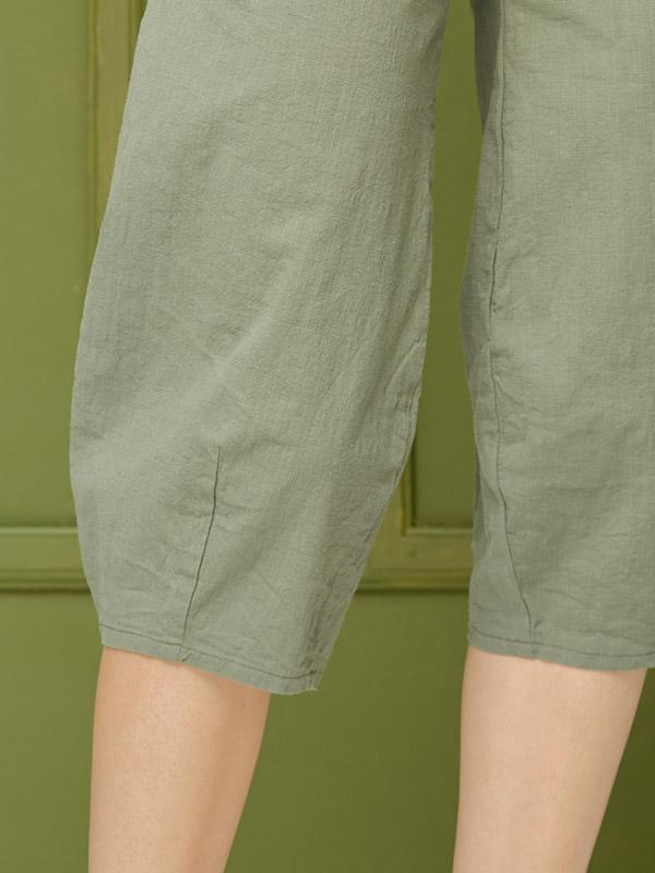 Lega укороченные брюки из эластичного льна "Molly Green"