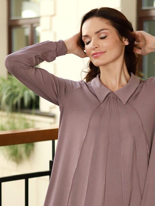 Lega Wide Viscose Dress Mireille Cocoa