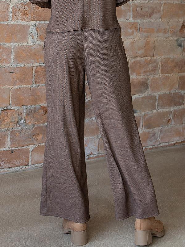 Lega Wide Trousers With Viscose Sehima Brown