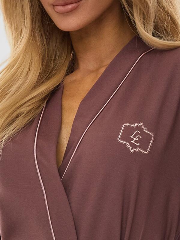 L&L Viscose Dressing Gown Darcy Plum