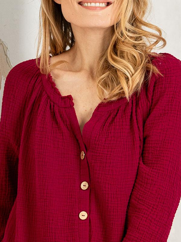 Lega ilga muslino suknelė  "Kristel Purple Red"