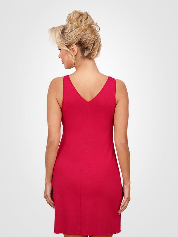 Donna Viscose Lace Nightdress Silvana Raspberry
