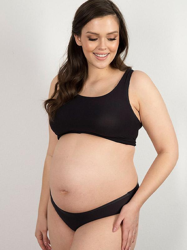 Julimex lazeriu kirptos labai tamprios kelnaitės nėščiosioms "Flexi-One Mama Black"