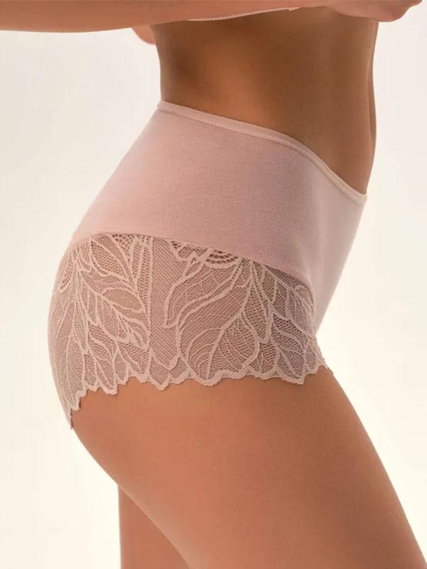 Esotiq Cotton Panties With Lace 2-pack Pinky Nude - Violet