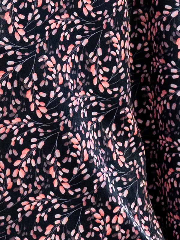 Lega Long Velour Skirt Viki Black - Rose Flower Print Velour