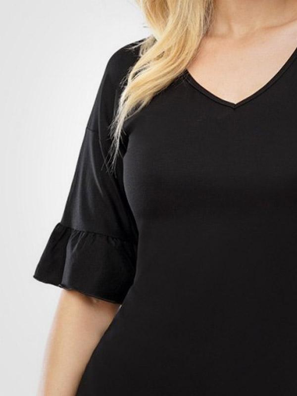 Donna ночная рубашка из вискозы с короткими рукавами "T!ssi 108 Black"