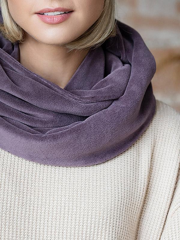 Lega veliūrinė kaklo mova "Kira Dusty Violet Velour"