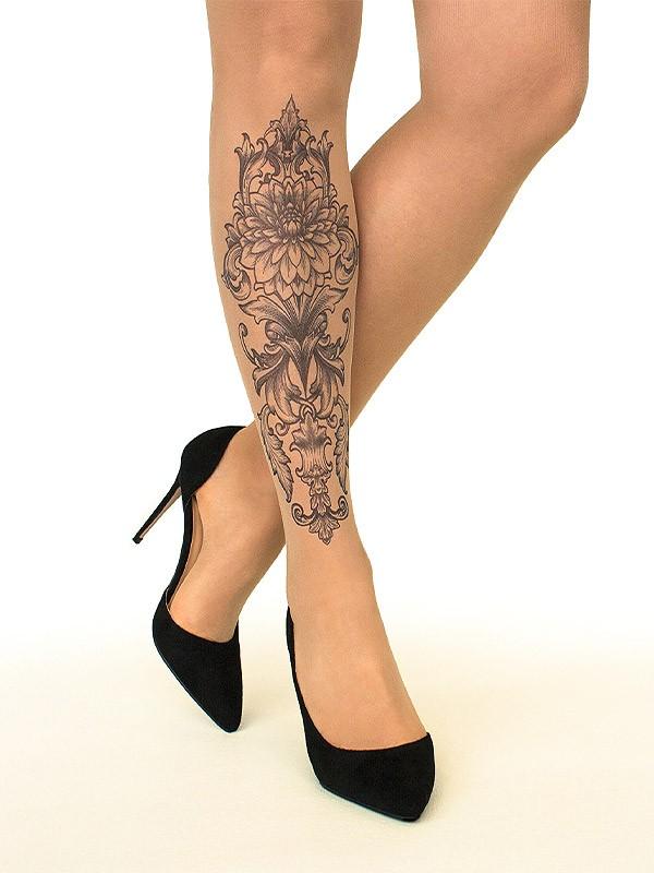Stop & Stare pėdkelnės su tatuiruote "Royal Lotus 20 Den Sun"