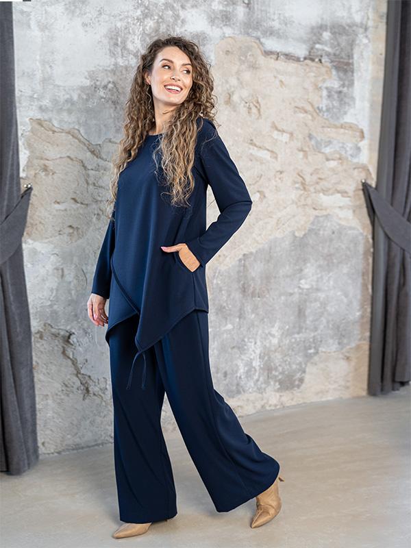 Lega широкие брюки из вискозы "Reyna Navy"