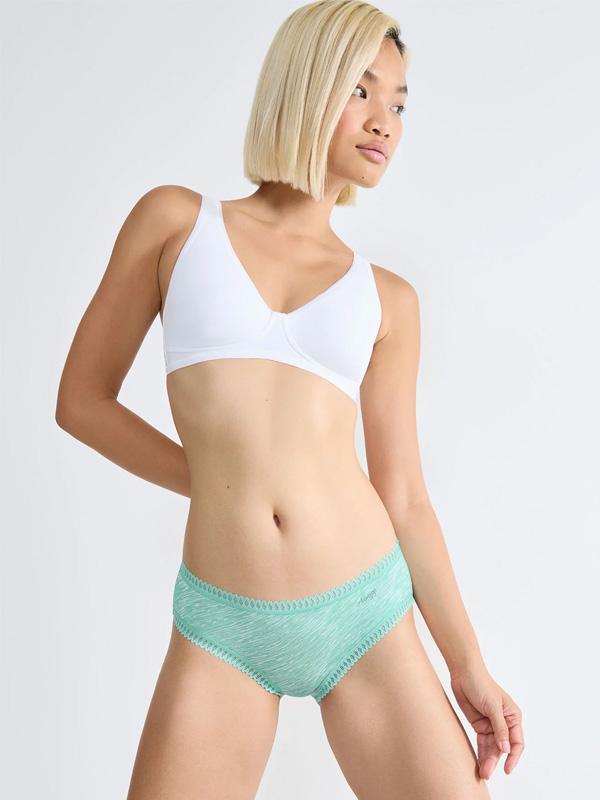 Sloggi 3 комплекта хлопковых трусиков-хипстеров "Go Crush Mint - Turquoise - White"