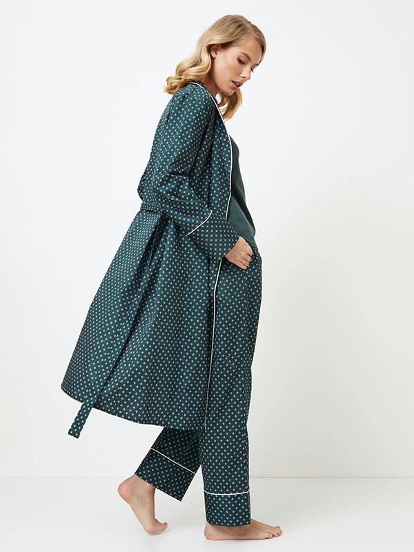 Aruelle medvilninis raštuotas chalatas "Griselle Emerald"