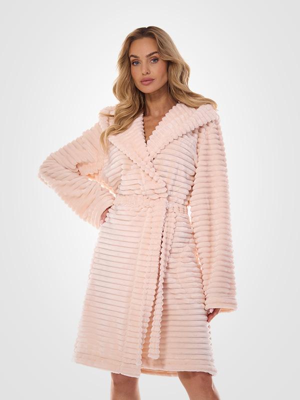 L&L узорчатый халат с капюшоном "Robin Pink"