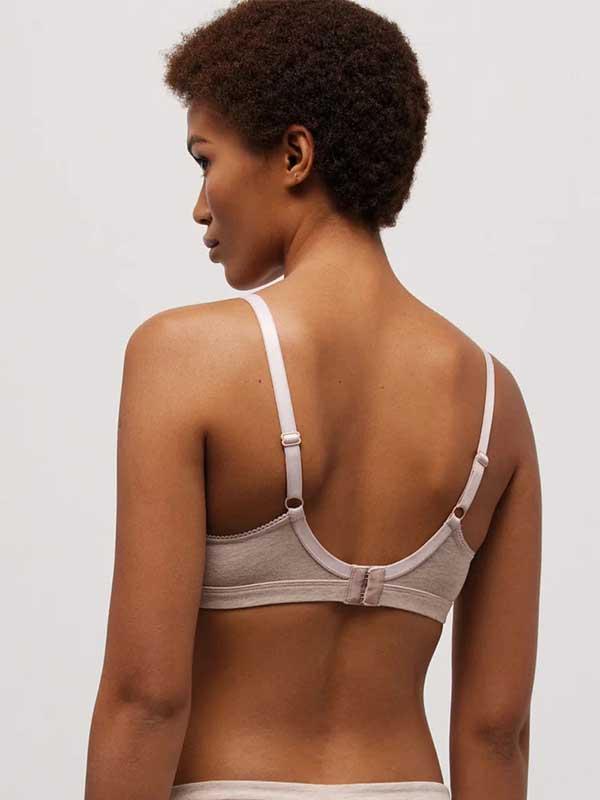 Ysabel Mora Non-wired Cotton Bra Piper Beige Melange