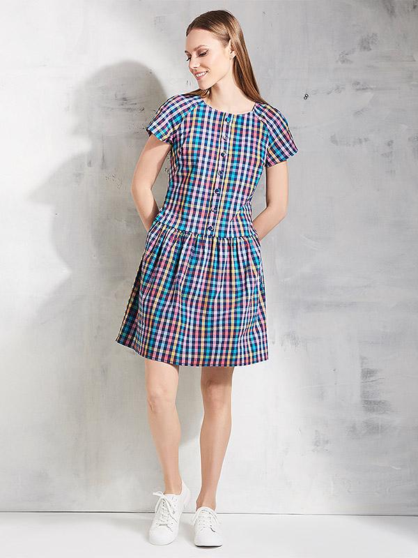 Lega хлопковое платье "Anneli Multicolor Squares"