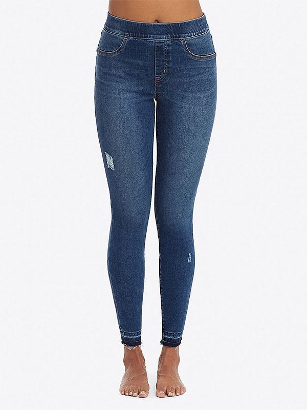 Spanx Shaping Skinny Jeans Distressed Blue