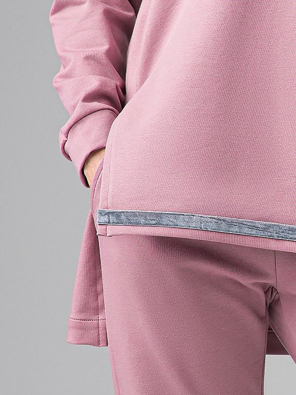 Lega Hooded Leisure Cotton Jumper Costanza Dusty Pink