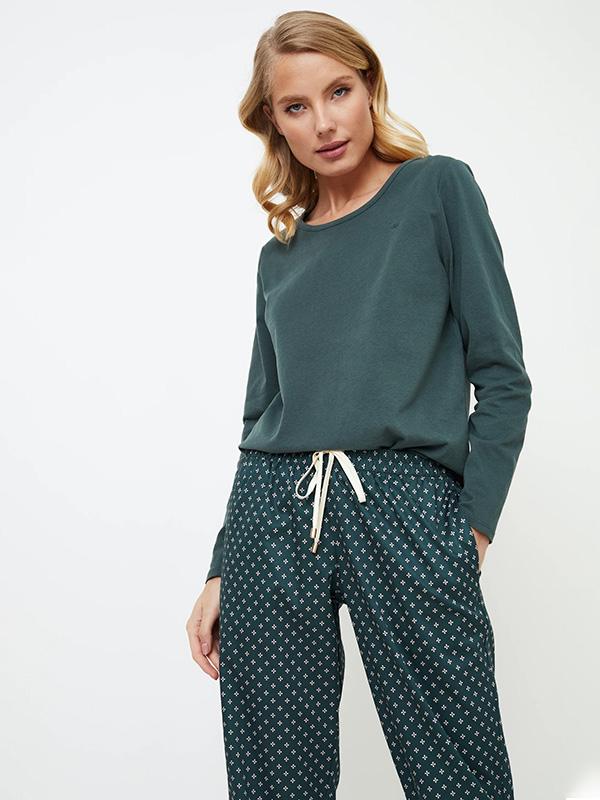 Aruelle ilga medvilninė pižama "Griselle Long Emerald"