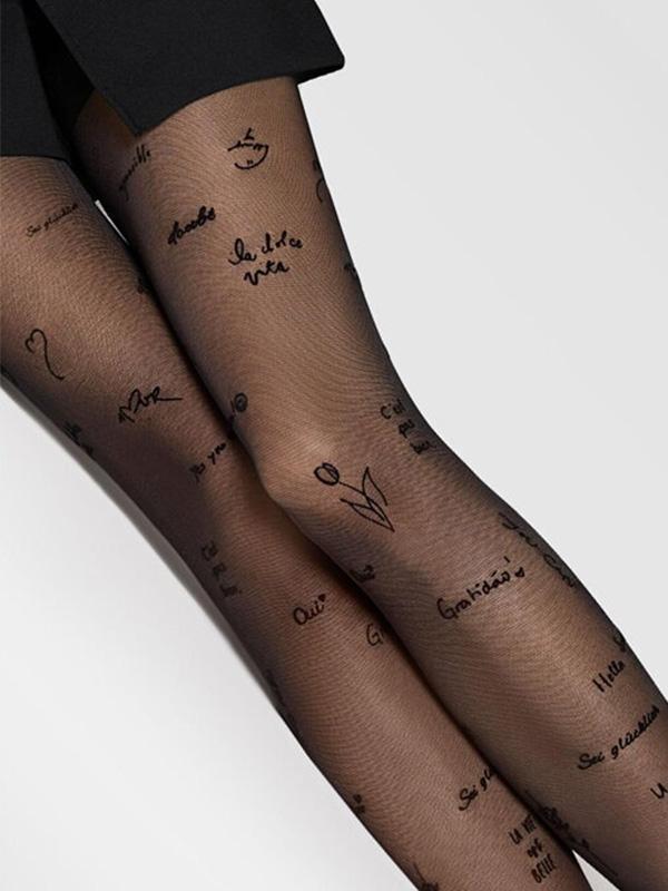 Marilyn Patterned Tights Allure D15 40 Den Black