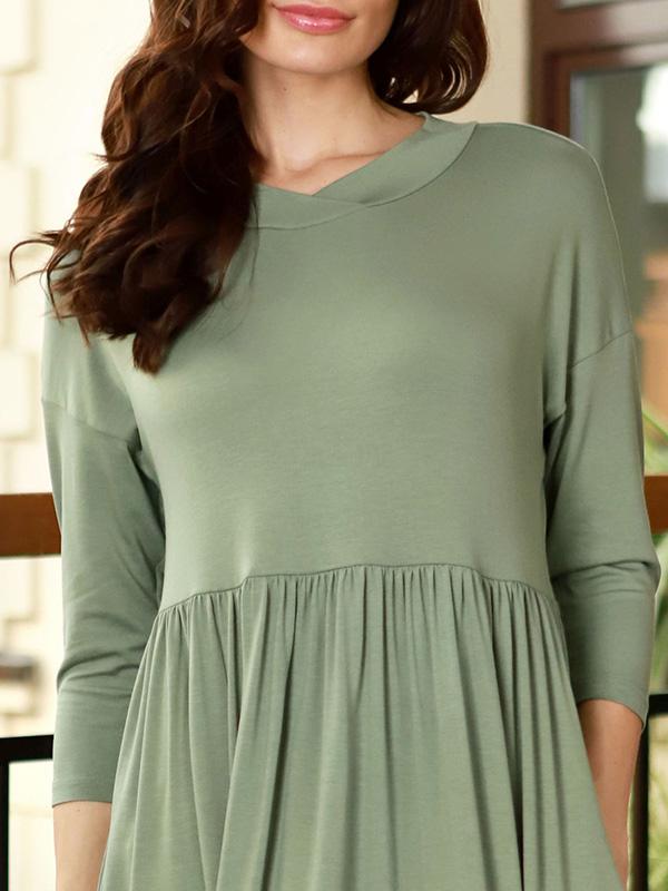 Lega Viscose Midi Dress Lyra Olive