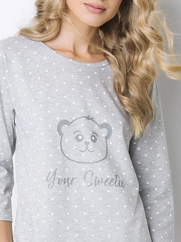 Aruelle medvilninė pižama "Sweet Bear Short Grey"