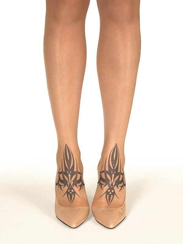 Stop & Stare pėdkelnės su tatuiruote "Twin Tribal 20 Den Sun"