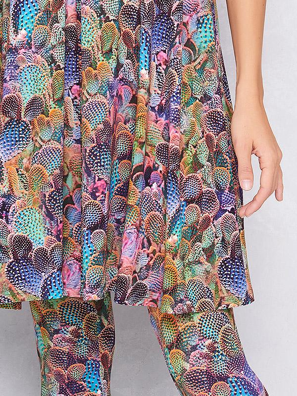 Lega viskozinė suknelė "Adita Multicolor Cactus Print"