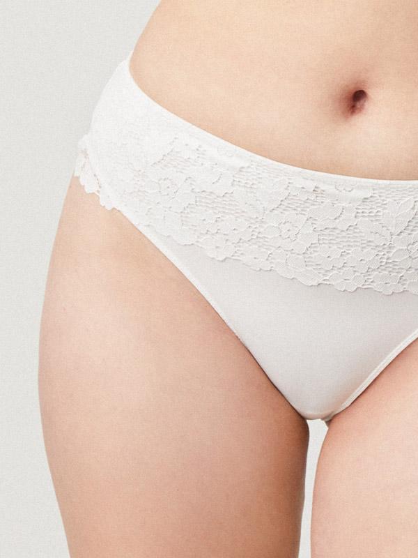 Ysabel Mora Panty With Lace Laurita Midi White