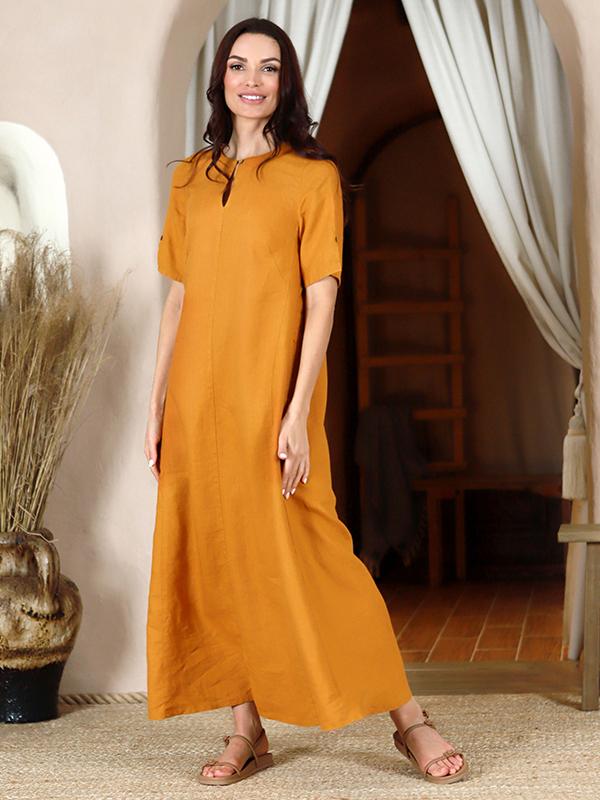 Lega Linen Maxi Dress Merita Yellow