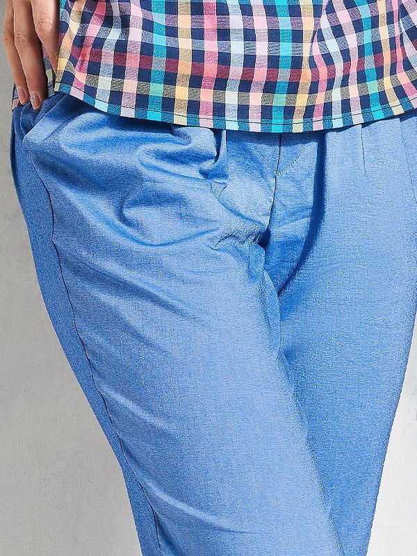 Lega Cotton Trousers Easy Go Jeans Blue