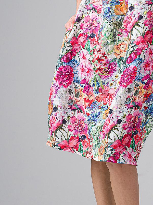 Lega lininė suknelė "Dora Multicolor Flower Print"