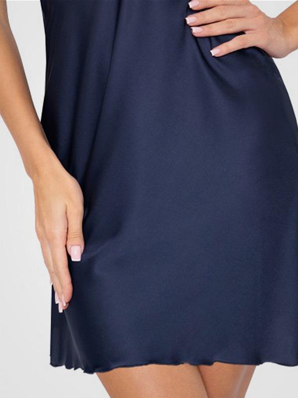 Donna atlasiniai naktiniai su nėriniais "Mari Dark Blue"