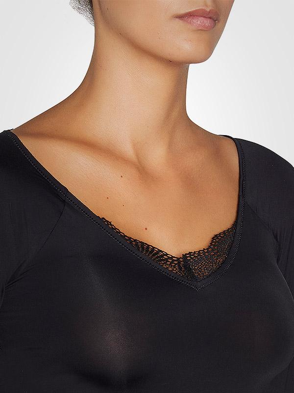Ysabel Mora mikrofibros marškinėliai ilgomis rankovėmis "Odily Black"
