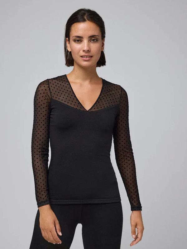 Ysabel Mora Thermo Shirt with Tulle Alisa Black
