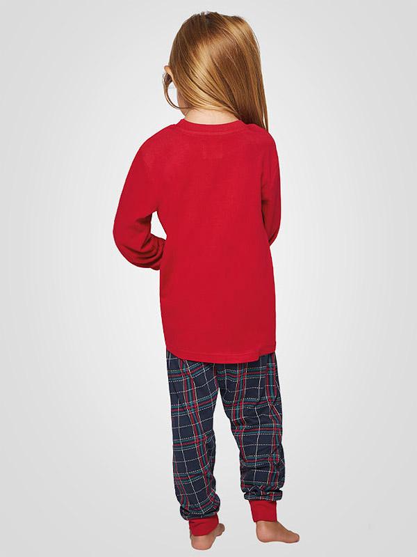 Muydemi ilga pižama mergaitei "Ho Ho Ho Girl Red - Navy - Multicolor"