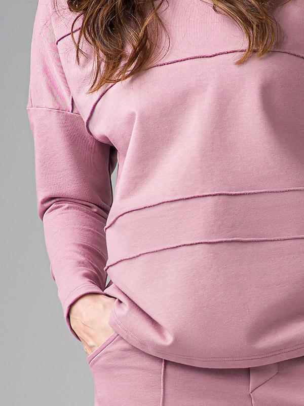Lega medvilninis laisvalaikio džemperis su gobtuvu "Juna Dusty Pink"