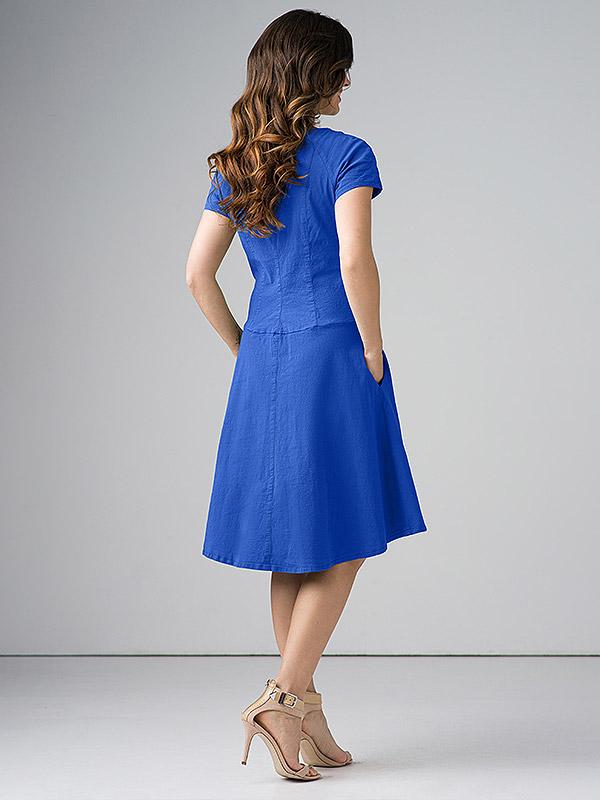 Lega tampraus lino suknelė "Tatiana Royal Blue"