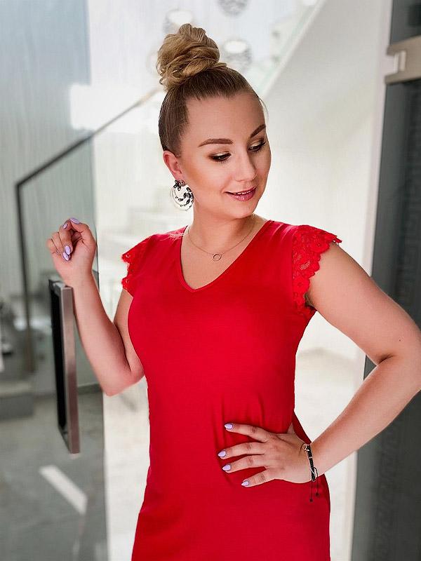 Donna ночная сорочка из вискозы с мини рукавами "T!ssi 106 Red"