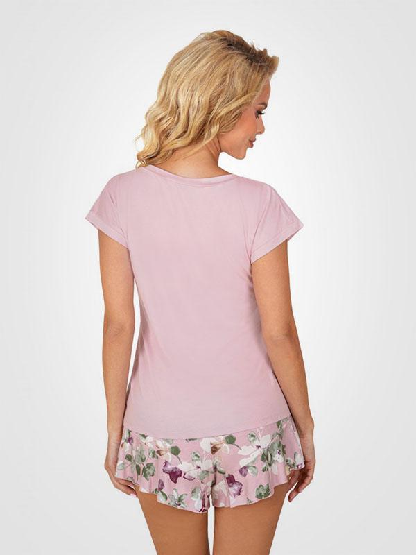 Donna короткая вискозная пижама "Nicola Pink - Multicolor Flower Print"