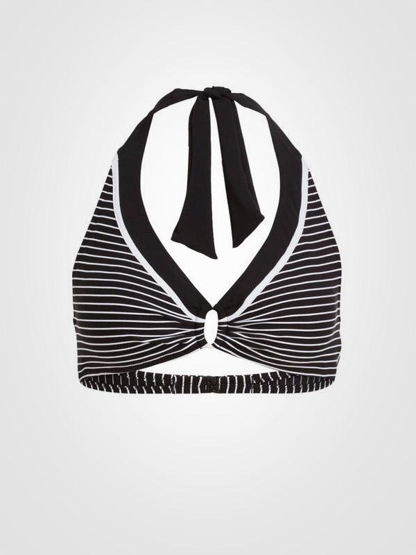 Lidea bikini maudymosi kostiumėlis formuotais kaušeliais "Monochrome Avenue 2 Black - White Stripes"