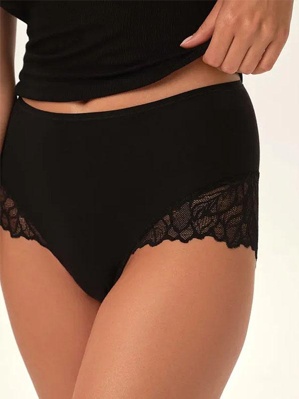 Esotiq Cotton Panties With Lace 2-pack Pinky Black - Cream