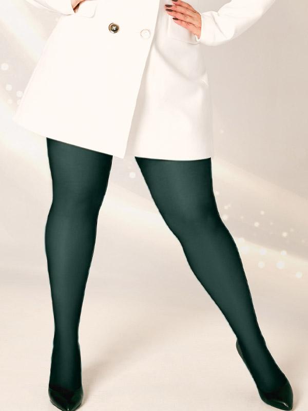 Giulia 3D Microfibre Plus Size Tights Positive Micro 70 Den Deep Green