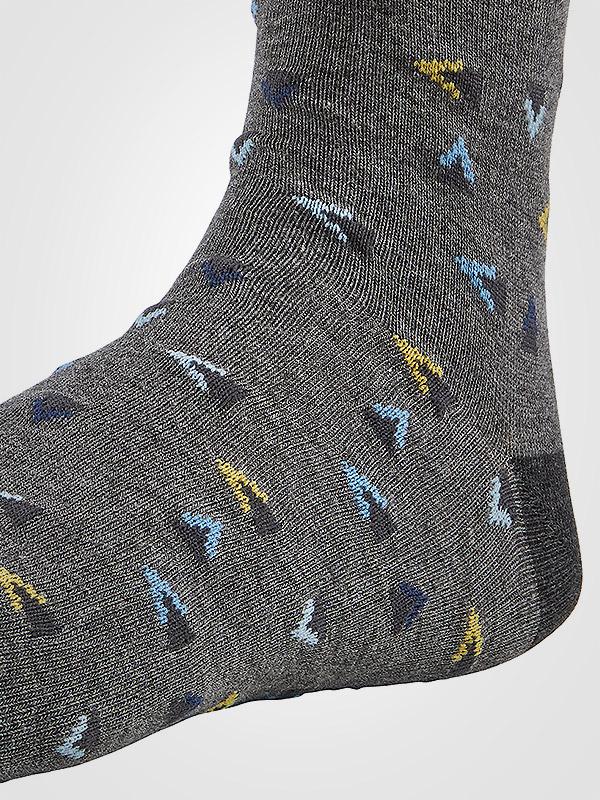 Ysabel Mora vyriškos raštuotos medvilninės kojinės "Patric Graphite - Multicolor"