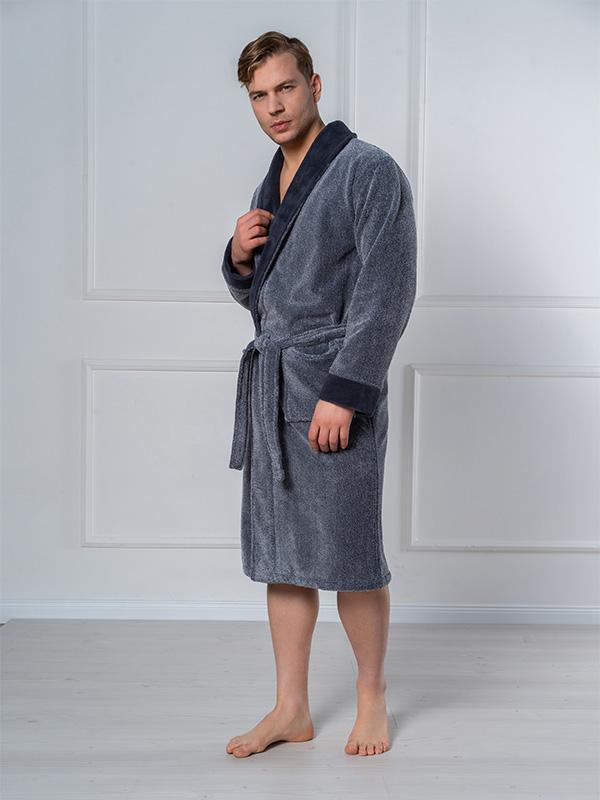 Belmanetti Men's Double-layered Robe Glendale Grey Melange