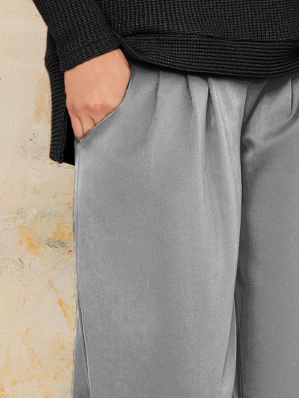 Lega Wide Straight-cut Trousers Kimberly Grey