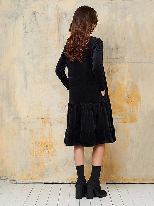 Lega Cotton Dress Joyce Black Velour