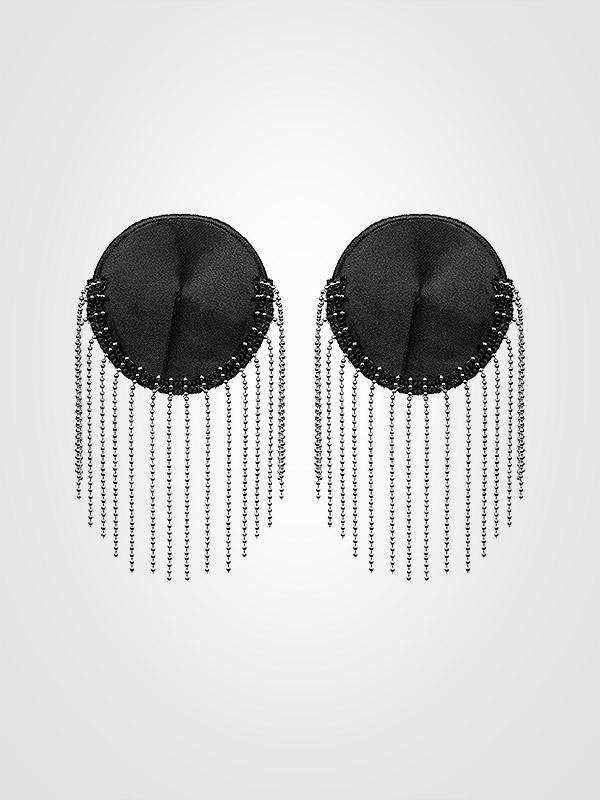 Obsessive Nipple Stickers with Chains Milladis Black