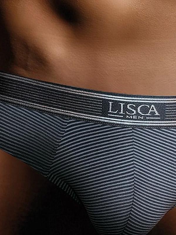 Lisca Mens Modal Briefs Zeus Graphite - Grey Stripes