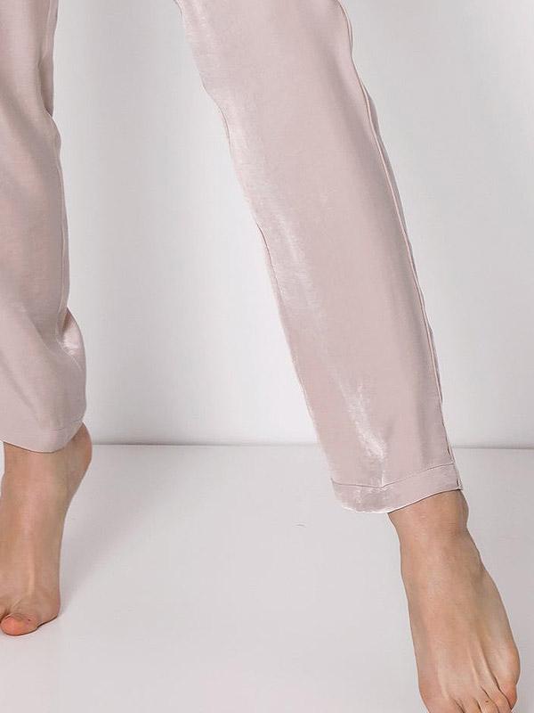 Aruelle atlasinė pižama su ilgomis kelnėmis "Chloe Long Light Pink"