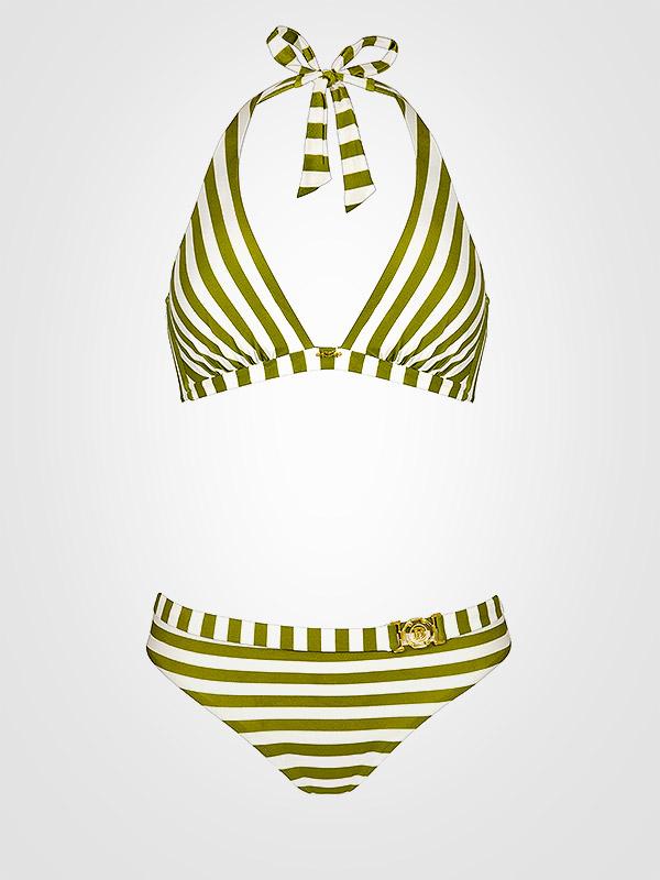 Maryan Mehlhorn bikini maudymosi kostiumėlis "Riviera Olive - White Stripes"